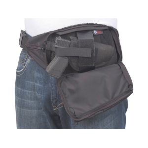 DeSantis Gunhide Gunny Sack Jr. Fanny Pack Holster Ambidextrous Small Frame Revolver and Semi Automatic Nylon Black - Desantis Gunhide