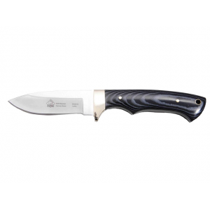 PUMA Blacktail Fixed Blade Knife 3.2" Drop Point DIN 1.4116 Satin Blade Micarta Handle Black/Gray