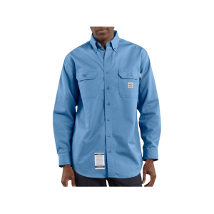 Carhartt Men's FR Loose Fit Midweight Twill Long Sleeve Shirt Medium Blue XL Tall