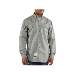 CARHARTT Men's FR Loose Fit Midweight Twill Long Sleeve Shirt Gray 3XL
