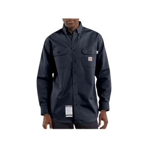 CARHARTT Men's FR Loose Fit Midweight Twill Long Sleeve Shirt Dark Navy 3XL