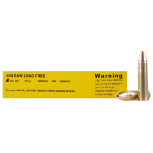 Buffalo Bore 460 S&W Magnum Ammo 275 Grain Barnes XPB Solid Hollow Point Lead Free Box of 20