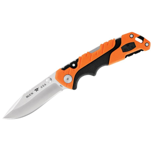 Buck Knives Pursuit Pro 661 Pocket Knife 3" Drop Point CPM S35VN Satin Blade Glass Reinforced Nylon (GRN) Handle Black/Orange - Buck Knives