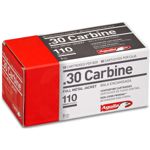 Aguila 30 Carbine Ammo 110 Grain Full Metal Jacket Case of 1000 (20 Boxes of 50)