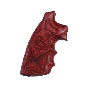 Hogue Fancy Hardwood Grips with Finger Grooves for Colt Python Checkered Rosewood Laminate - Hogue