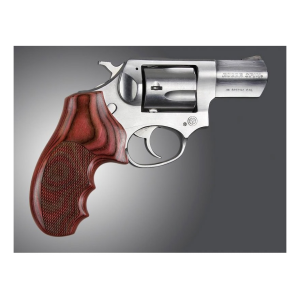 Hogue Fancy Hardwood Grips with Finger Grooves for Ruger SP101 Checkered Rosewood Laminate - Hogue