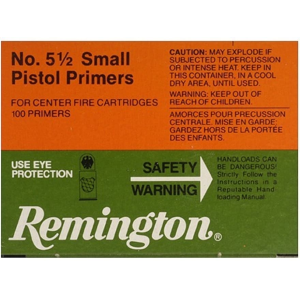 REMINGTON Small Pistol Primers #5-1/2 Box of 1000 (10 Trays of 100)