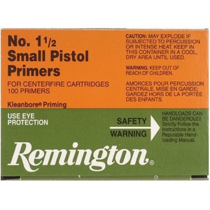 Remington Small Pistol Primers #1-1/2 Box of 1000 (10 Trays of 100)
