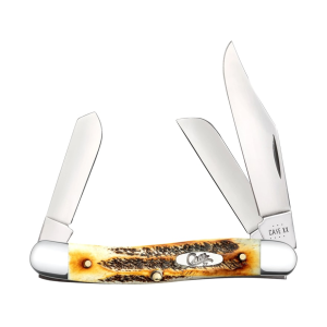 Case Stockman Pocket Knife 2.92" Clip, Sheepfoot and Spey Tru-Sharp Mirror Polished Blade 6.5 BoneStag Handle Brown - Case