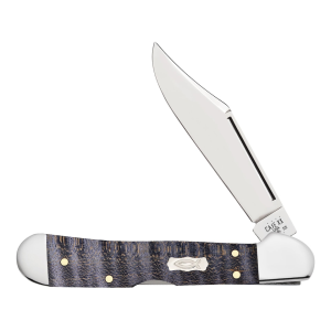 Case Mini CopperLock Folding Knife 2.72" Clip Point Tru-Sharp Mirror Polished Blade Curly Maple Wood Handle Purple - Case