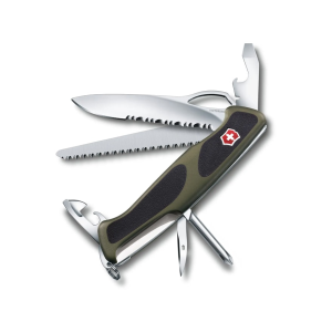 Victorinox Swiss Army Ranger 178 Grip Pocket Knife Stainless Steel Blade Polymer Handle Green/Black - Victorinox Swiss Army