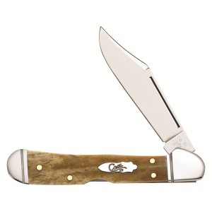 Case Mini CopperLock Pocket Knife 2.72" Clip Point Surgical Steel Mirror Polished Blade Bone Handle Antique - Case