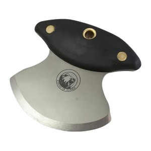 Knives of Alaska Magnum Ulu Fixed Blade Knife 3.375" Ulu D2 Bead Blasted Blade Rubber Handle Black - Knives Of Alaska