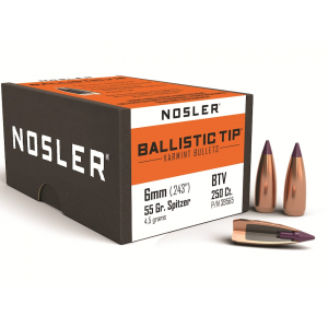 Nosler Ballistic Tip Varmint 6mm, 243 Caliber (243 Diameter) Bullets 55 Grain Polymer Tip Box of 250 - Nosler