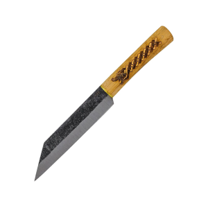 Condor Knives Norse Dragon Seax Fixed Blade Knife 7" Wharncliffe 1095 Natural Blade Hickory Handle - Condor Knives