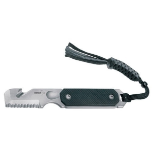Boker Knives Cop Tool Fixed Blade Knife 1.75" Fully Serrated Chisel Point 440C Beadblasted Blade G-10 Handle Black - Boker Knives