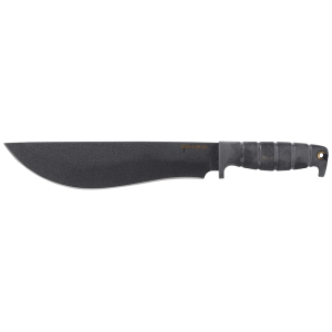 Ontario Spec Plus Gen II SP53 Fixed Blade Knife 10" Drop Point Recurve 5160 Black Carbon Steel Blade Kraton Handle Black - Ontario