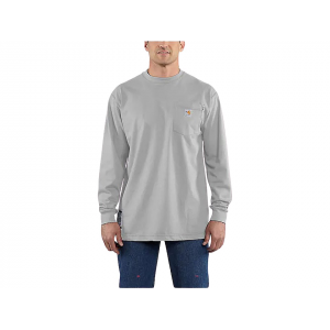 CARHARTT Men's FR Force Loose Fit Midweight Long Sleeve Crew Neck T Shirt Light Gray 3XL