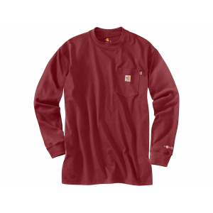 CARHARTT Men's FR Force Loose Fit Midweight Long Sleeve Crew Neck T Shirt Dark Barn Red 3XL