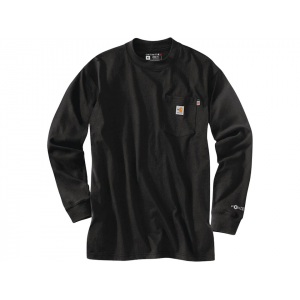 CARHARTT Men's FR Force Loose Fit Midweight Long Sleeve Crew Neck T Shirt Black 2XL Tall