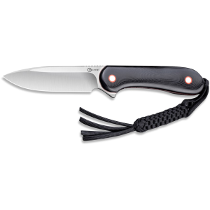 CIVIVI Elementum Fixed Blade Knife 3.98" Drop Point 10Cr15CoMoV Satin Blade G-10 Handle Black/Red - Civivi