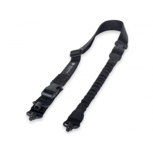 CrossTac Tactical Single/Double Point Rifle Sling with Quick Detach Swivel Nylon Bungee Black - Crosstac