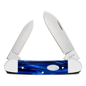 Case Canoe Pocket Knife 2.6" Spear/Pen Tru-Sharp Mirror Polished Blade Kirinite Handle Blue - Case