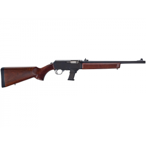 HENRY Homesteader Semi Automatic Rifle 9mm Luger 16.37" Blued Threaded Barrel Anodized Black Frame Walnut Field Stock Glock Adapter