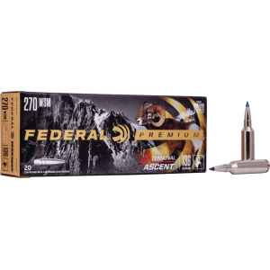 FEDERAL Premium Terminal Ascent 270 Winchester Short Magnum (wsm) Ammo 136 Grain Bonded Polymer Tip Box Of 20