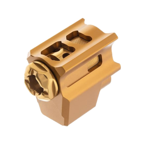 Tyrant Designs T-COMP Pistol Compensator for Glock 17, 19, 19X, 26, 34 Gen 5 9mm Luger 1/2-28 Thread Aluminum Gold Gold - Tyrant Designs