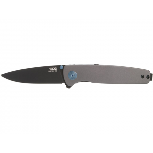 SOG Twitch III Assisted Opening Pocket Knife 3.1" Drop Point 154CM Black Blade Aluminum Handle Gray - Sog