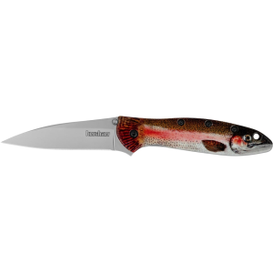 Kershaw Leek Assisted Opening Pocket Knife 3" Wharncliffe Sandvik 14C28N Bead Blasted Blade Aluminum Handle Trout - Kershaw