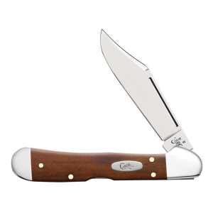 Case Mini CopperLock Pocket Knife 2.7" Clip Point Stainless Steel Blade Dark Smooth Chestnut Bone Handle - Case