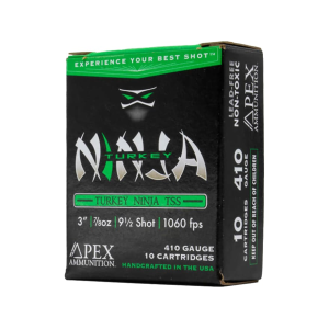 Apex Ammunition Turkey Ninja TSS 410 Ammo 3" #9-1/2 Tungsten Shot 7/8 oz Box of 10 - Apex Ammunition