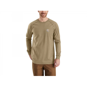 CARHARTT Men's FR Force Relaxed Fit Lightweight Long Sleeve Crew Neck T Shirt Khaki XL Tall