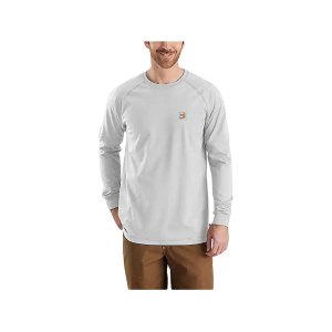 CARHARTT Men's FR Force Relaxed Fit Lightweight Long Sleeve Crew Neck T Shirt Light Gray 2XL Tall
