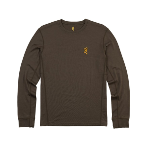 Browning Men's Merino Base Layer Shirt Major Brown Medium - Browning