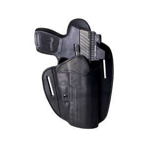 Urban Carry LockLeather OWB Holster Right Hand Glock 42, Kimber Micro 9, Sig Sauer P365, P365SAS, Smith & Wesson CSX Optics Ready Leather Black - Urban Carry