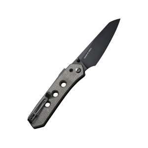 CIVIVI Vision FG Pocket Knife 3.54" Reverse Tanto Nitro-V Black Blade Canvas Micarta Handle Black - Civivi