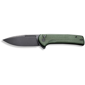 CIVIVI Conspirator Pocket Knife 3.47" Drop Point Nitro-V Black Stonewash Blade Micarta Handle Green - Civivi
