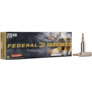 Federal Premium Trophy Copper 270 Winchester Short Magnum (WSM) Ammo 130 Grain Federal Polymer Tip Lead Free Box of 20