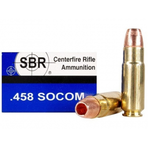 SBR 458 Socom Ammo 250 Grain Barnes Triple-Shock X Solid Hollow Point Lead Free Box of 20 - Sbr