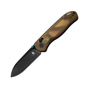 Kizer Drop Bear Pocket Knife 2.97" Drop Point Nitro-V Satin Blade Acrylic Handle Orange - Kizer