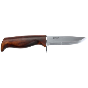 Helle Speider Fixed Blade Knife 3.5" Drop Point Sandvik 12C27 Satin Blade Birch Handle Brown - Helle