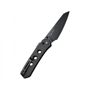 CIVIVI Vision FG Pocket Knife 3.54" Reverse Tanto Nitro-V Black Blade G-10 Handle Black - Civivi