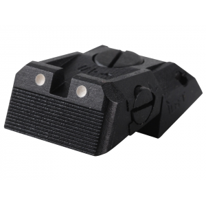 Kensight Adjustable Defensive Rear Sight 1911 Novak LoMount Cut Steel Black Serrated Blade with White Dots - Kensight