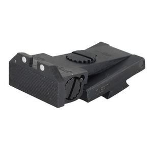 Kensight Adjustable 1911 Rear Sight Bo-Mar Cut Steel Black Beveled Blade Serrated with White Dots - Kensight