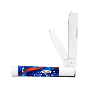 Case Razor Pocket Knife 3" Razor/Pen Tru-Sharp Stainless Blade Kirinite Handle Patriotic - Case