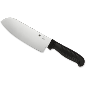 Spyderco Santoku Kitchen Knife 6.81" MBS-26 Stainless Satin Blade Fiberglass Reinforced Nylon (FRN) Handle Black - Spyderco