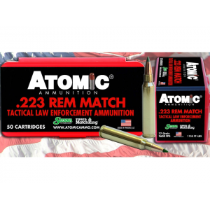 ATOMIC Ammunition Tactical Le 223 Remington Ammo 77 Grain Polymer Tip Box Of 50